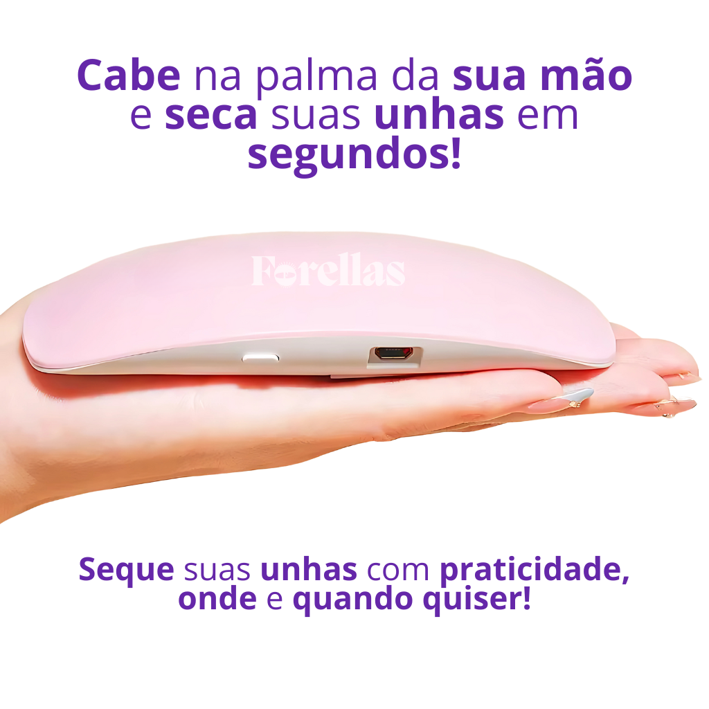 Mini Cabine de Secar Unhas - Compacto e Rápido com 6 LEDs UV!
