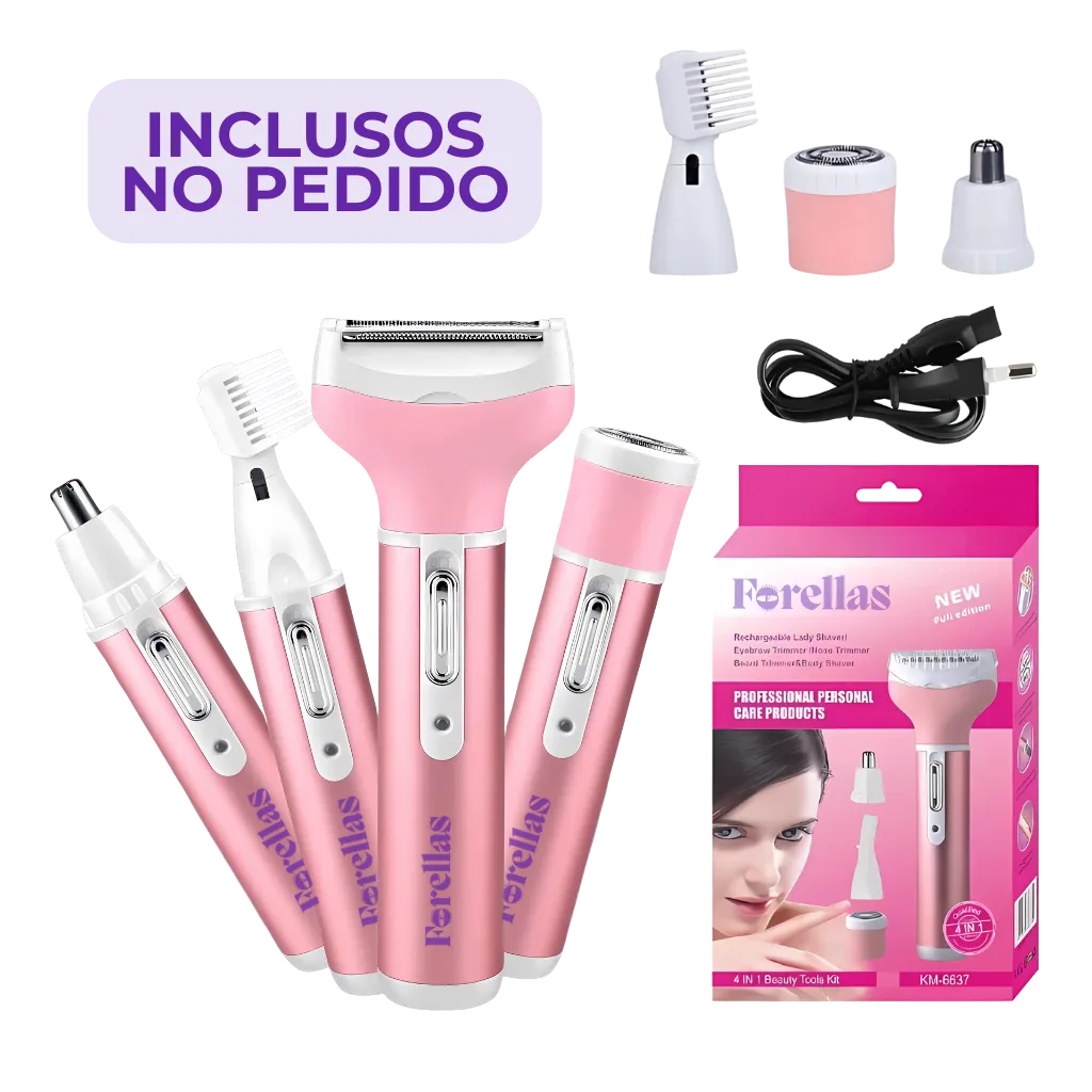 Depilador 4 em 1 - Rápido, Seguro e Resistente à Água!