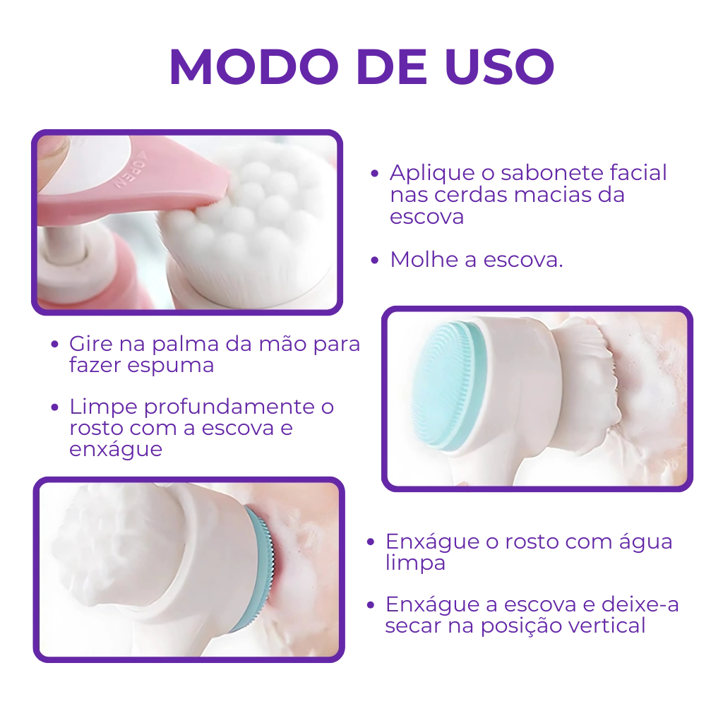 Escova Demaquilante 2 em 1 - Limpeza De Pele Em Casa!