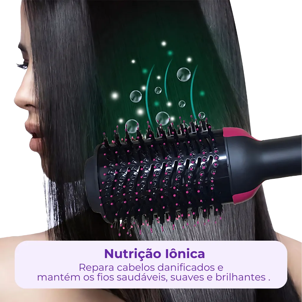 Escova Alisadora e Secadora – Cachos Alisados em Segundos!
