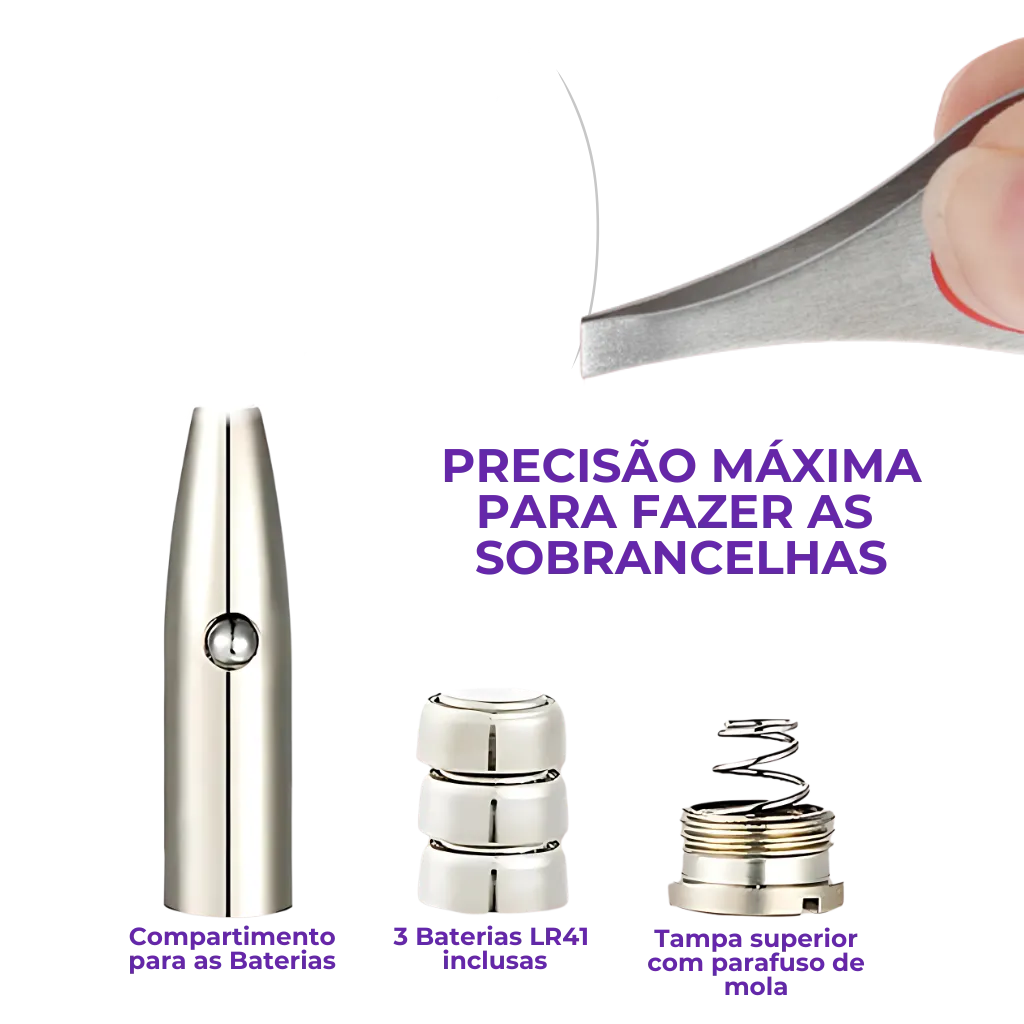 Pinça com Luz LED - Sobrancelhas Alinhadas com Facilidade!