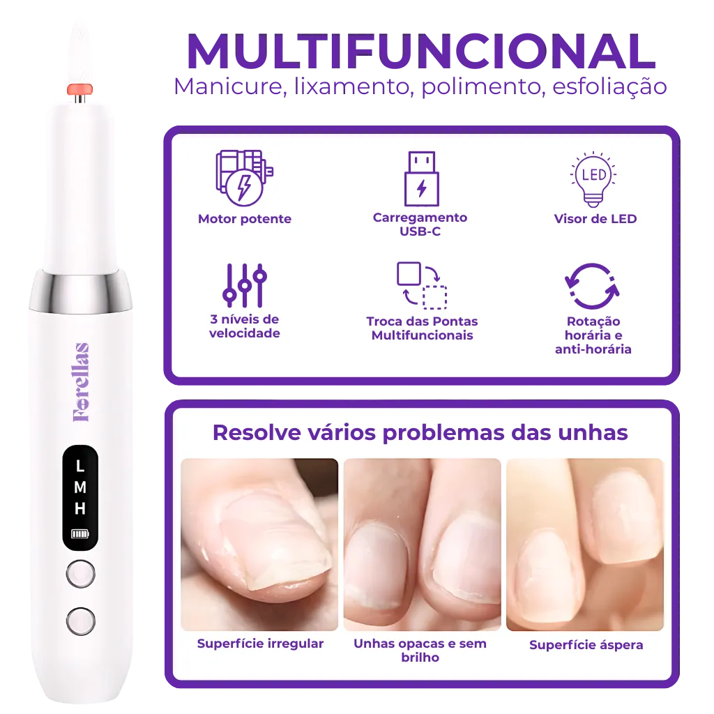Kit Profissional Unhas - Lixe, Poli e Remova Cutículas Já!
