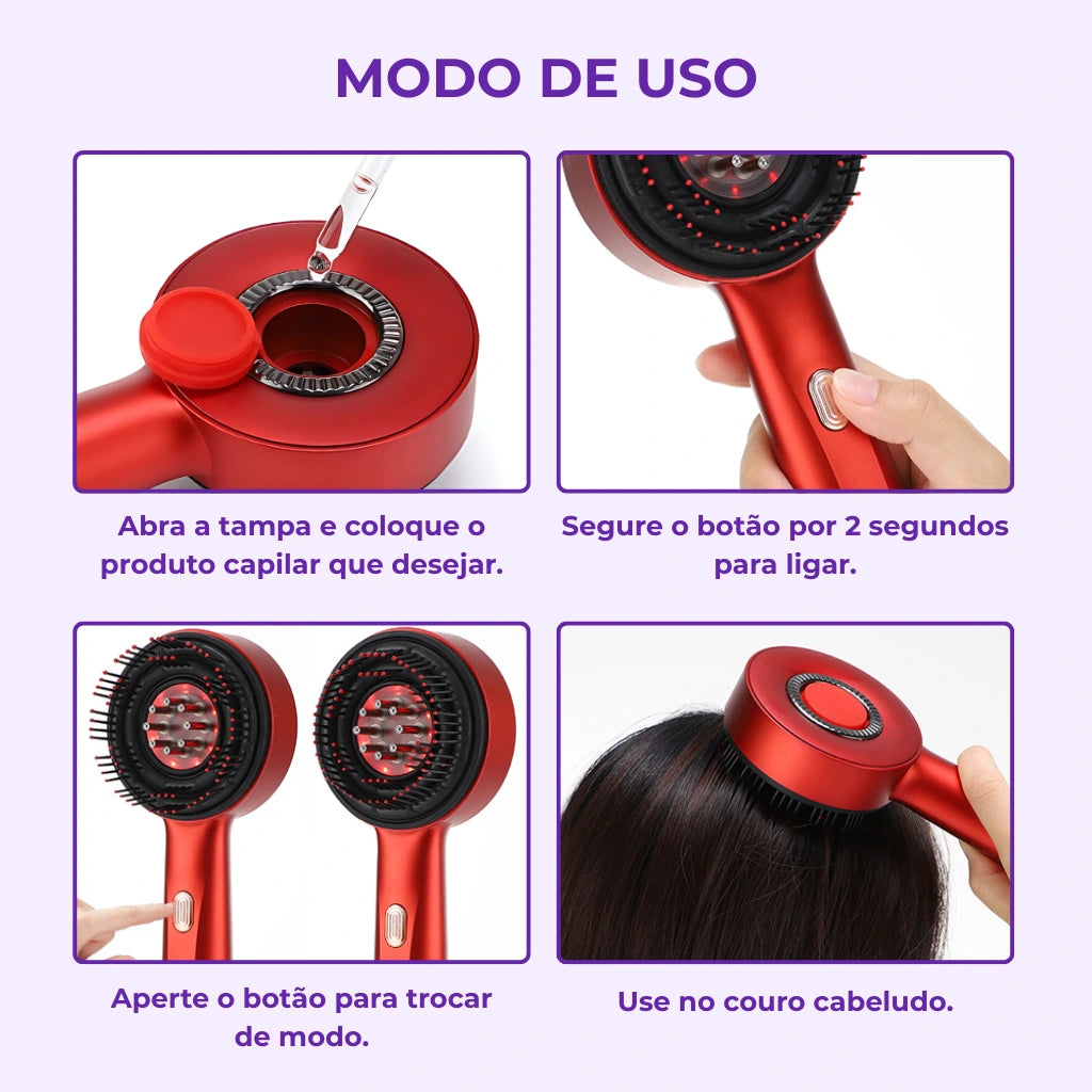 Massageador de Cabelo - Adeus Calvice Feminina!