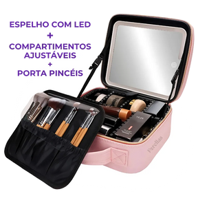 Maleta De Maquiagem Completa - Com Espelho e Iluminação!