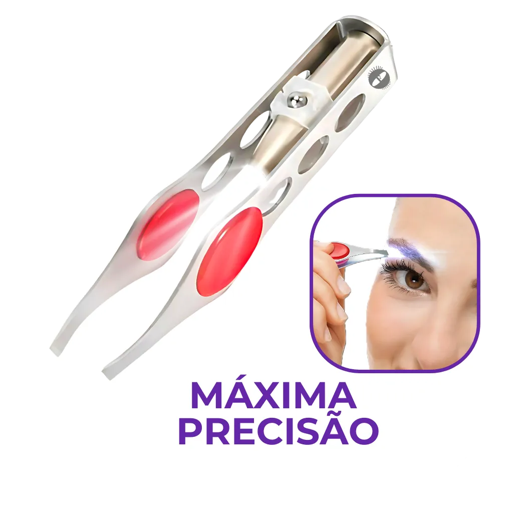 Pinça de Sobrancelha Com LED - Luz Para Sobrancelha Fio a Fio!