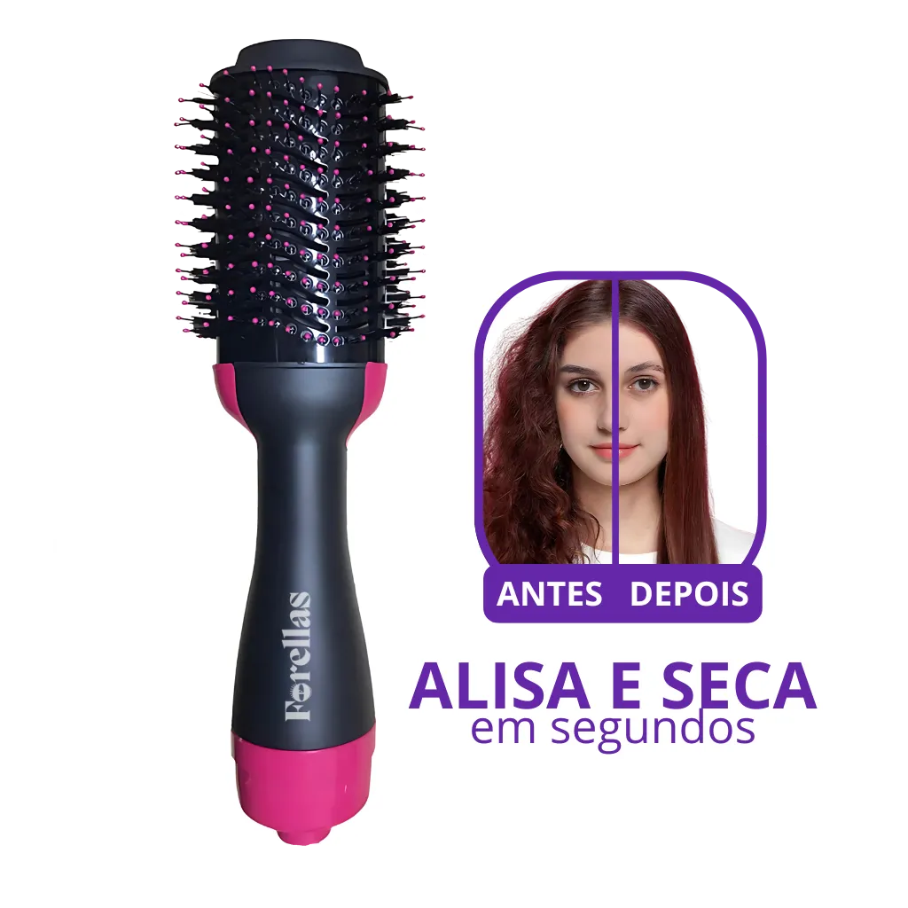Escova Alisadora e Secadora – Cachos Alisados em Segundos!