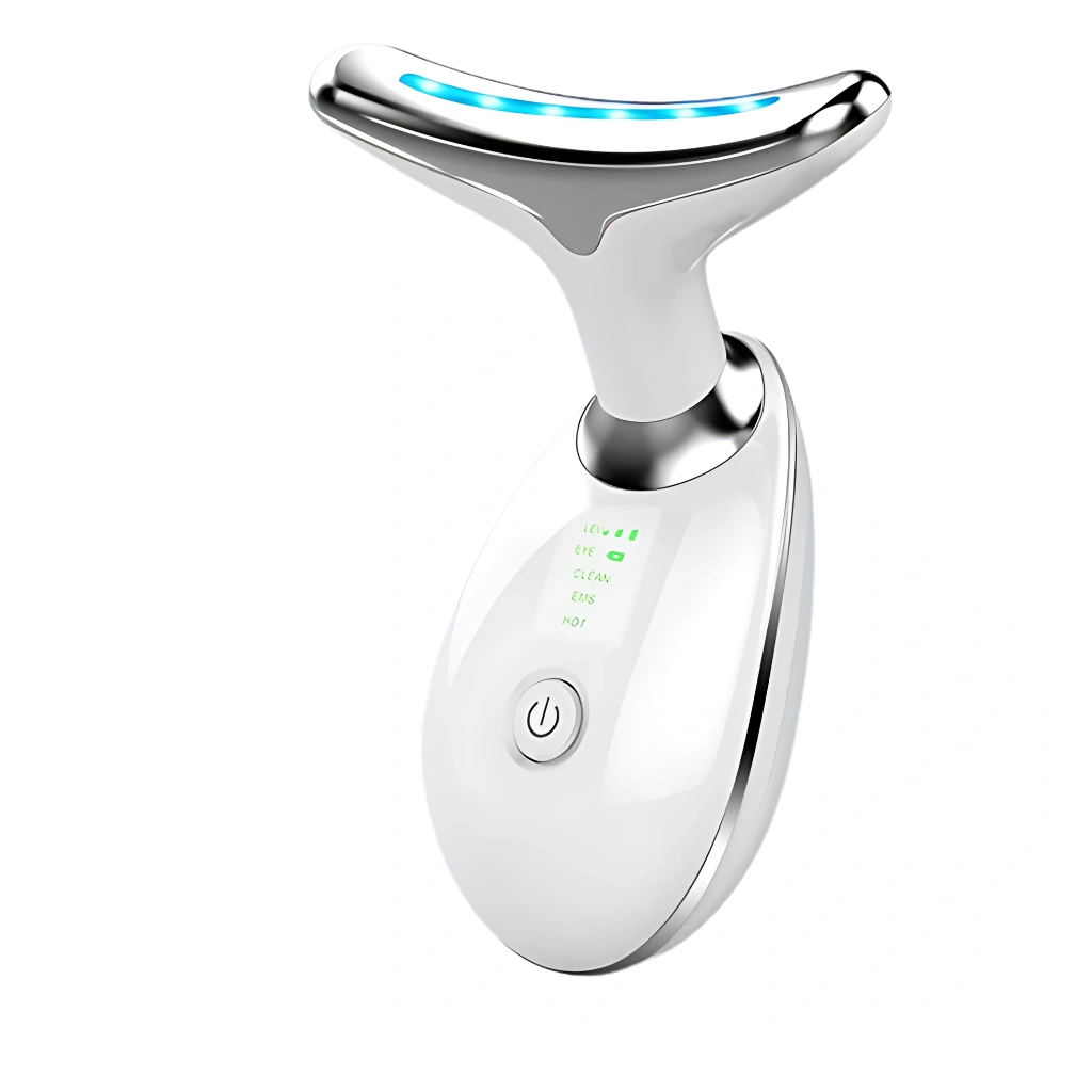 Massageador facial elétrico – Rejuvenescimento com LED!