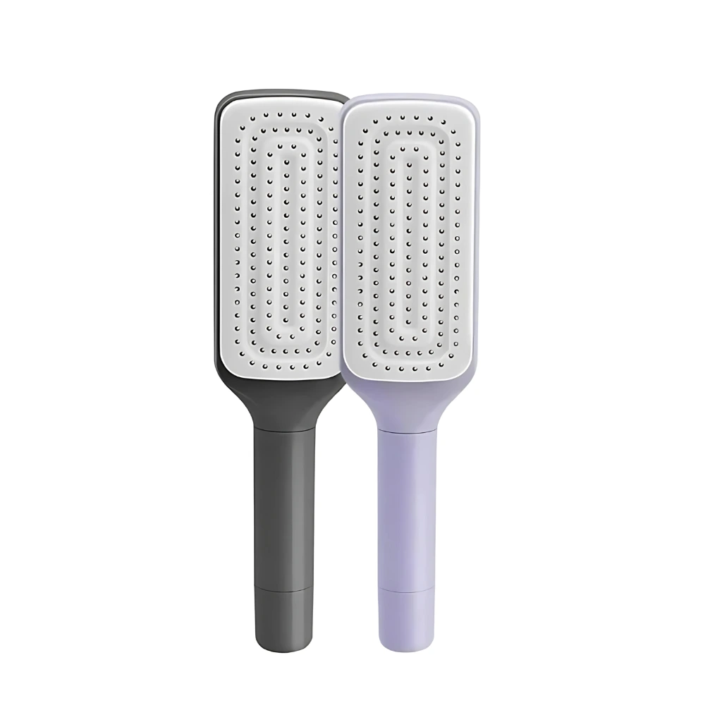 Escova de Cabelo Autolimpante - Cabelos Arrumados com Praticidade e Higiene!