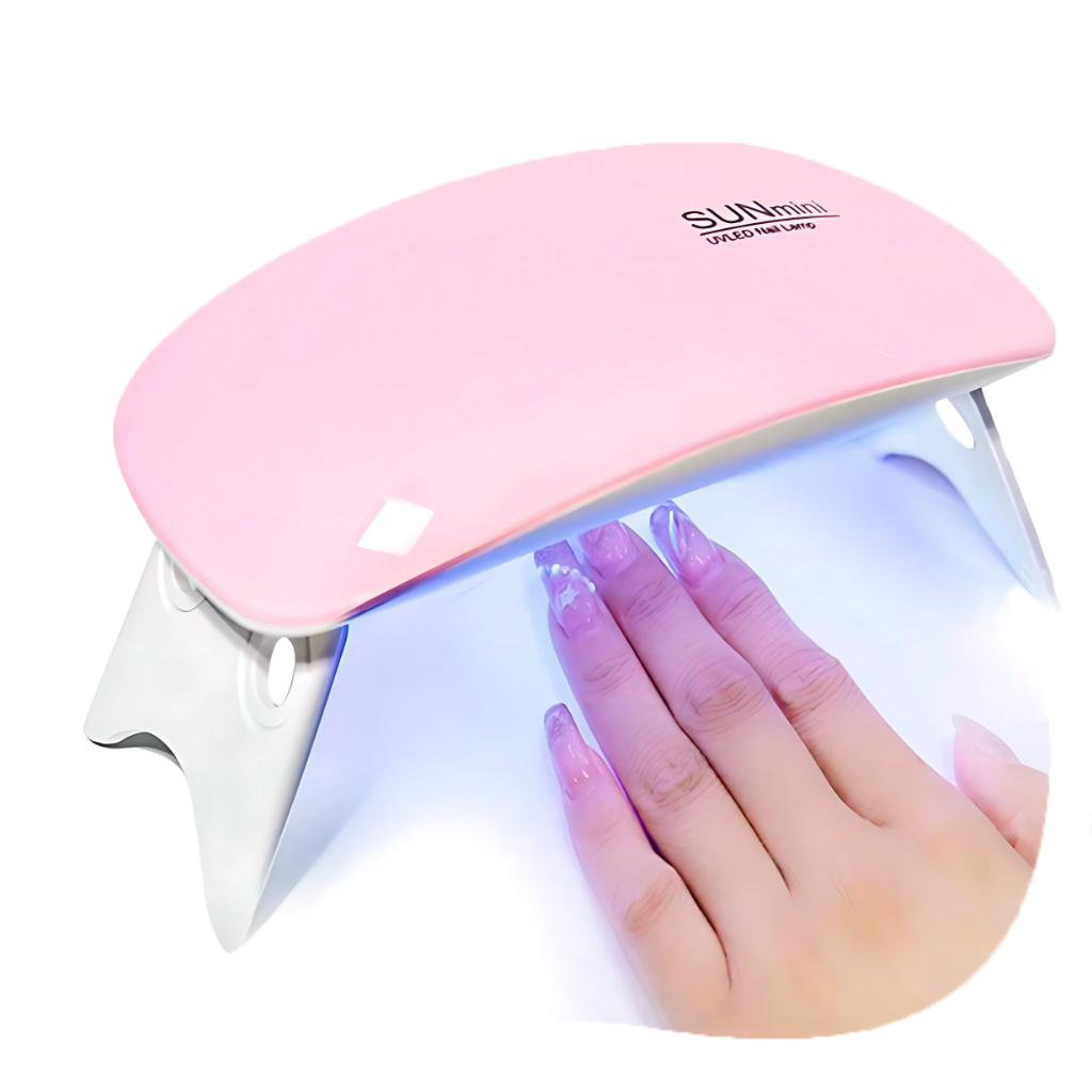Mini Cabine de Secar Unhas - Compacto e Rápido com 6 LEDs UV!