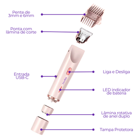 Aparador de Pelos Feminino – Fácial e Íntimo à Prova d’Água!