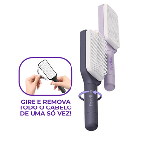 Escova de Cabelo Autolimpante - Cabelos Arrumados com Praticidade e Higiene!