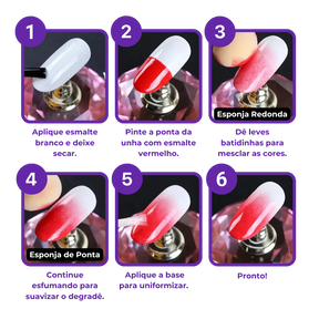 Pincel Degradê para Unhas - Faça Nail Art Fácil em Casa!