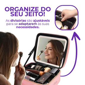 Maleta De Maquiagem Completa - Com Espelho e Iluminação!