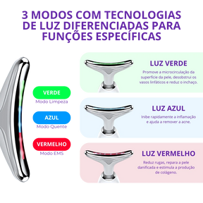 Massageador Facial LED - Rejuvenesça a Pele em Minutos!