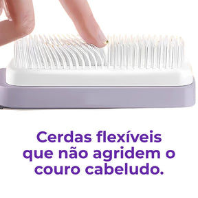 Escova de Cabelo Autolimpante - Cabelos Arrumados com Praticidade e Higiene!