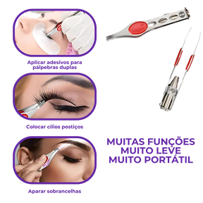 Pinça com Luz LED - Sobrancelhas Alinhadas com Facilidade!