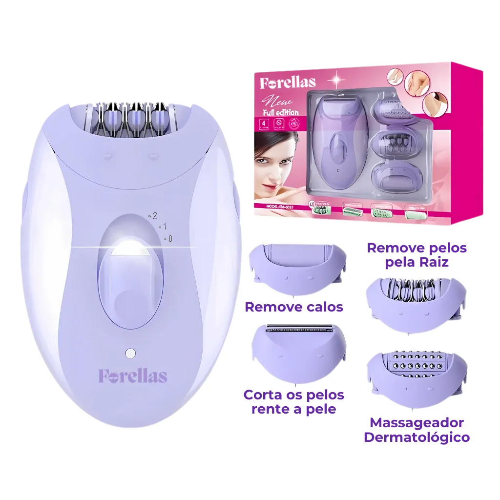 Depilador Elétrico – Remove pela Raiz, Apara, Tira Calos e Massageia a Pele!