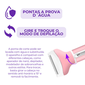 Depilador 4 em 1 - Rápido, Seguro e Resistente à Água!